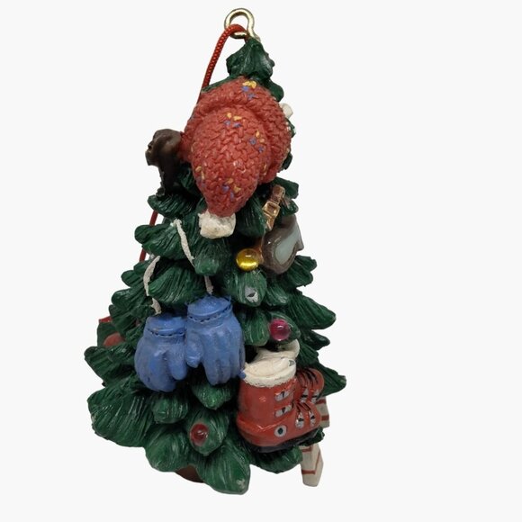 Skier Christmas Tree Ornament Skiing Winter Sports Skis Poles Goggles Mittens - Picture 3 of 6